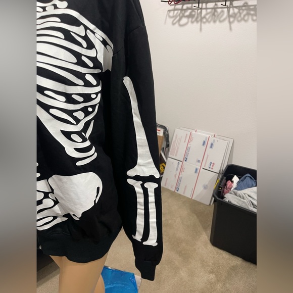 New! Unworn! Charades Men's Skeleton Hoodie (Costume, Biker, Etc) Size: XL - Picture 5 of 17